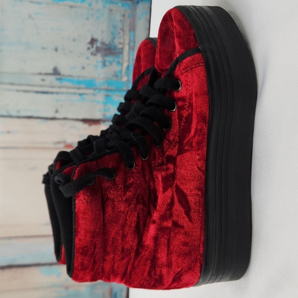 Jeffrey Campbell Velvet Platform Sneakers - Picture 1 of 7